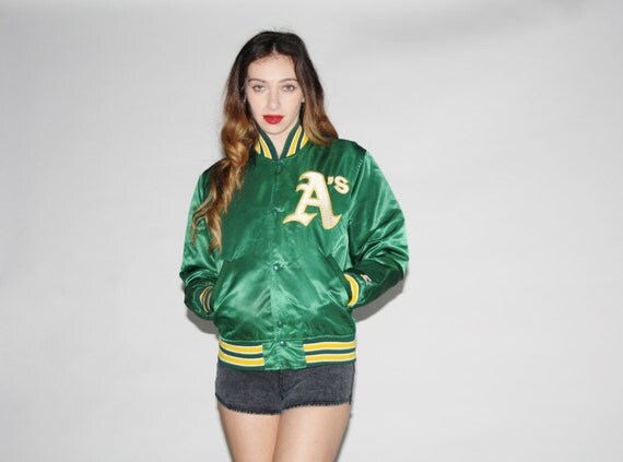 80s Oakland A's Satin Starter Jacket 1980s Women's