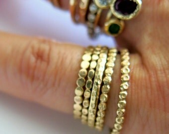 Beaded Gold Ring, Dotted Stacking Ring, Trendy Band Ring, Gold Filled Rings, Handmade Ring, Stackable Ring, Engagement Ring,