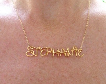 Disney Style Custom Name Necklace, 14K Gold Filled, Disney Personalized Name, Disney Jewelry, Girls Name, Personalized Disney Princess Gift