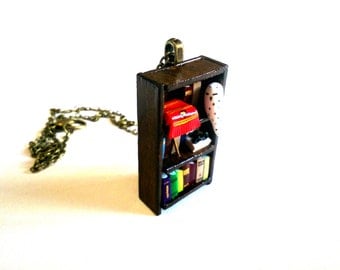 Harry Potter Bookshelf Necklace, Gryffindor - Book Jewelry by Coryographies (Made to Order)