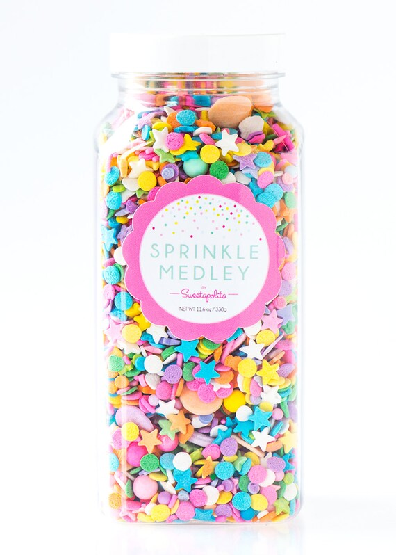 Jumbo Bottle 16 oz Carousel Sprinkle Medley by Sweetapolita