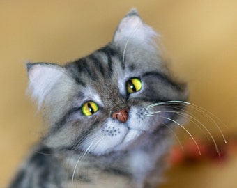 Cat Marcus - real sized Needle Felted toy (MADE TO ORDER)