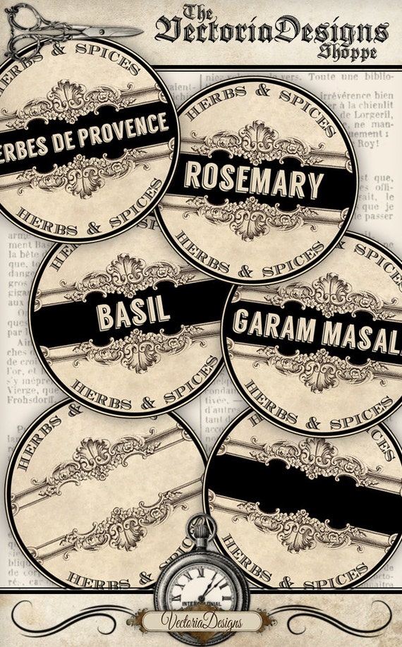 spice labels printable herb labels round kitchen organizing