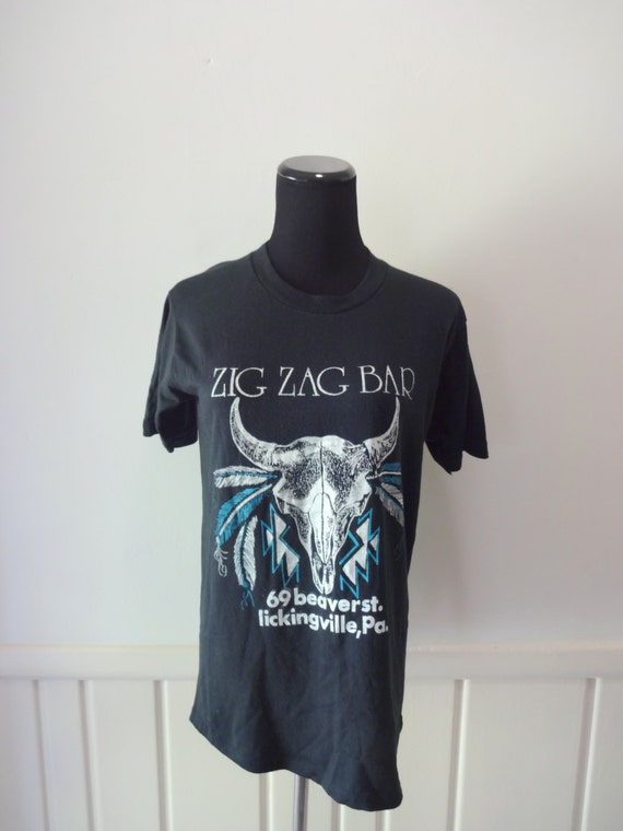 Vintage Zig Zag Bar TShirt Size Large 1980s