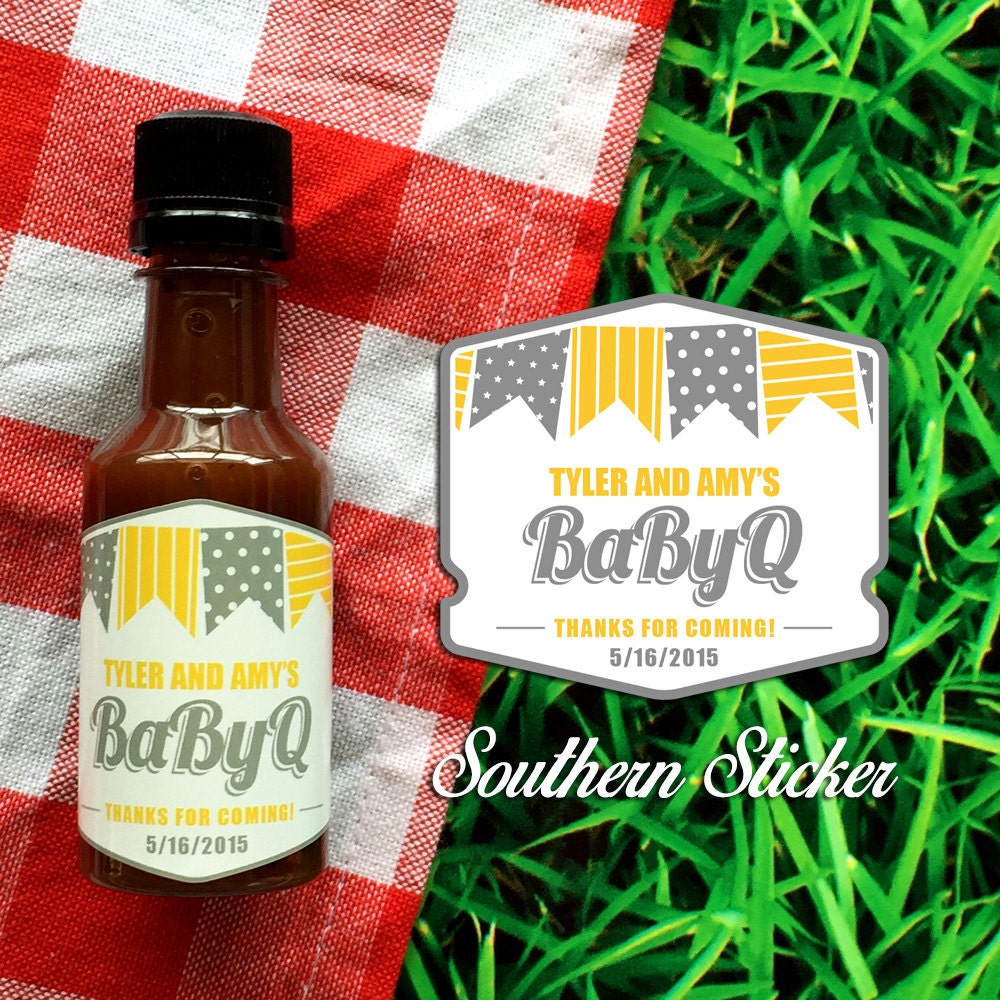 BabyQ Custom Barbecue Sauce Favors Personalized BBQ Labels
