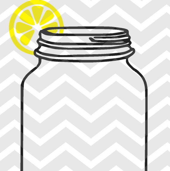 Download Mason Jar with Lemon Digital Download