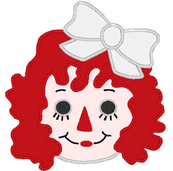 Cute Raggedy Ann Rag Doll Head With Bow Fan Art DIY
