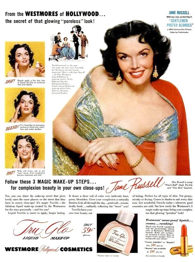 Reserve For Gill 1953 Jane Russell Westmore Cosmetics