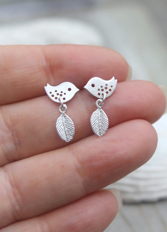 Little girl earrings silver dangle child earrings tiny