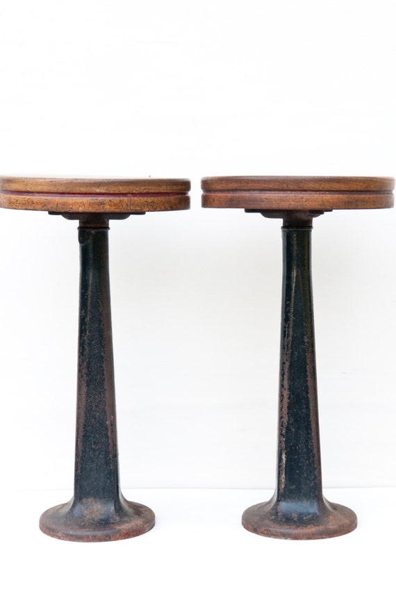 Two Vintage Soda Fountain Stools Counter by stitchandsalvage