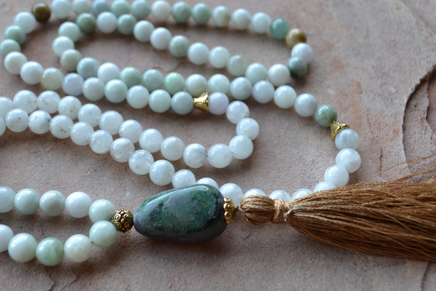 108 Bead Meditation Mala Prayer Beads AAA Quality Jade