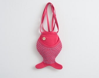 Fish Purse Mini Bag Kawaii Wallet Funny Pack Hot Pink Beach Bag Hipster Bag Bag Cute Bag Small Bag Beach Party Tropical Fish Gifts For Her