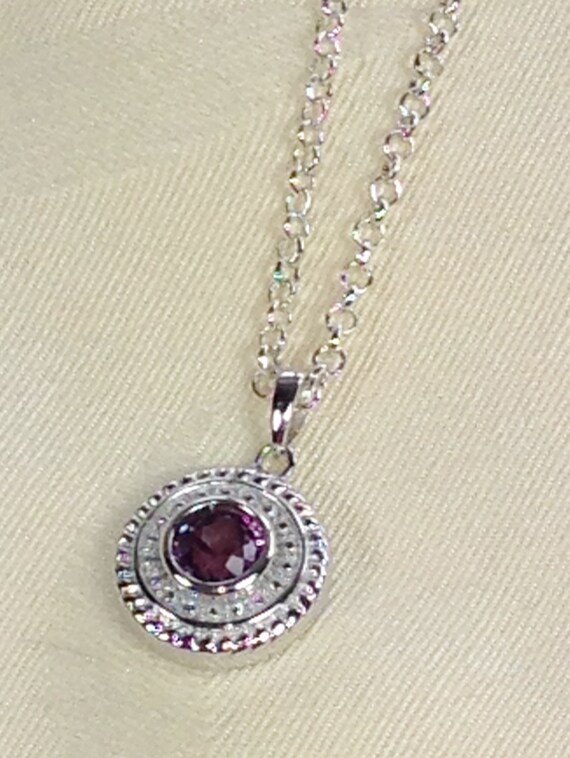 Purple Mystic Topaz Necklace in Filigree Sterling Silver