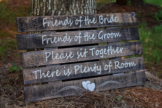 Ceremony Sign - Wedding Sign - Choose a seat not a side sign - Pick a seat not a side sign - Wedding Ceremony Sign - Painted Ceremony Sign by CountryBarnBabe