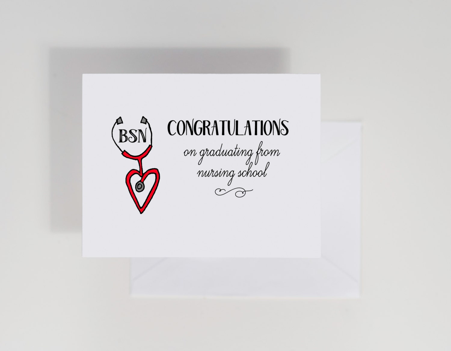 Nursing School Graduation Card by WaterStreetDesign on Etsy