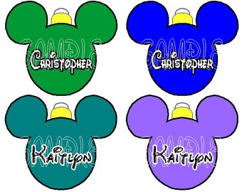 Custom Mickey Minnie Mouse Christmas Balls Disney Cruise Line Stateroom Door Magnet Individual names this weekend only buy 3 get1free