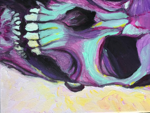 Items Similar To Original Acrylic Painting Of Skull Contemporary Art   Il 570xN.760293681 B7df 