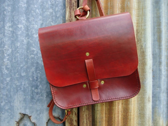 Chestnut Messenger Bag, Leather backpack, small leather messenger bag ...
