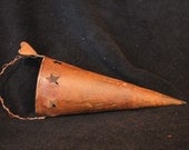 Rusted Metal Cone with Star Cutouts
