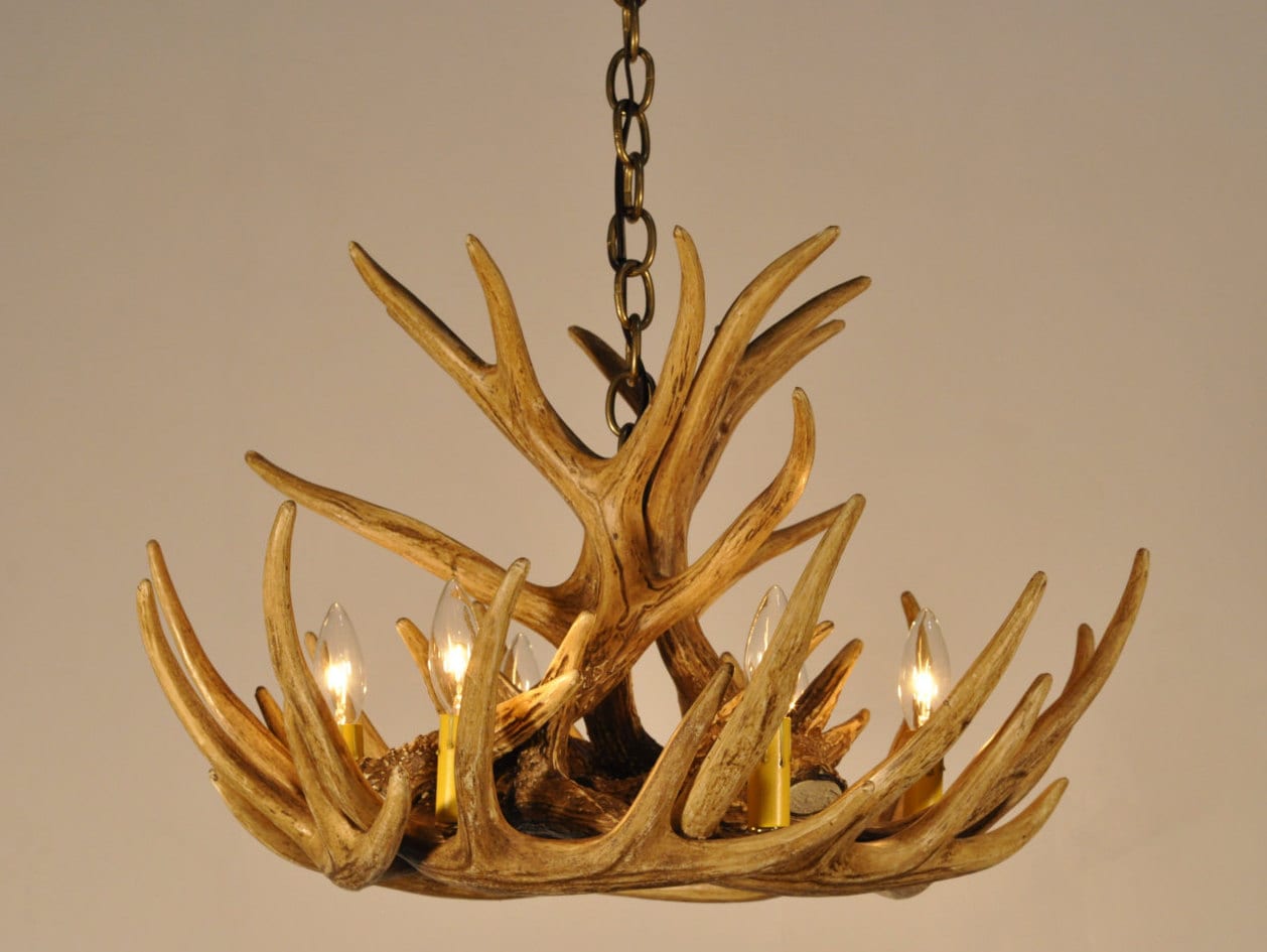 Antler Chandelier W9C Faux Antlers Rustic by TheShabbyAntler