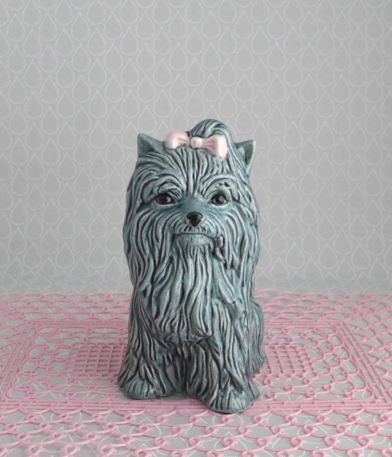 Yorkie Figurine Planter Vintage 1950's by