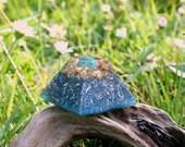 Mini TURQUOISE and Orgone Pyramid - Feng Shui Decor and Spiritual Gift - Balance and Meditation - Throat Chakra Healing