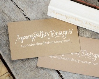 Business Card Stamp, Logo Rubber Stamp, Custom Handwritten Stamp, Shop Name Stamp, Custom Rubber Stamp, Handmade By Stamp, Shop Packaging