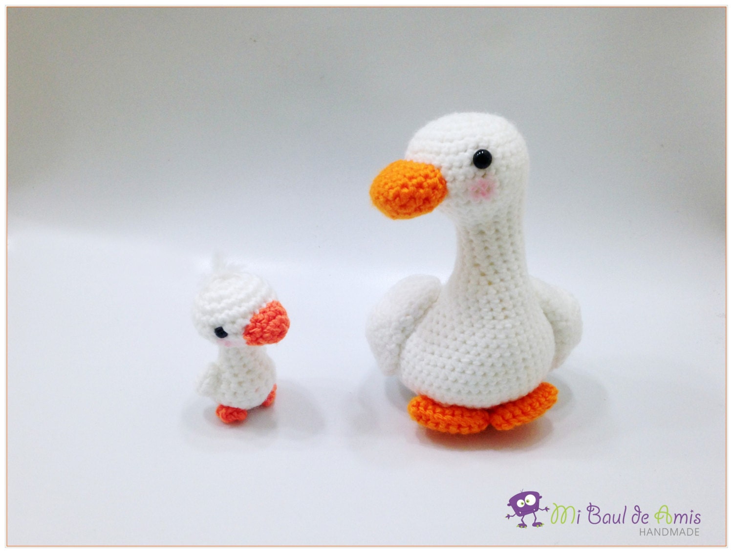 Crochet Goose Amigurumi Farm Animal Toy Momma and baby