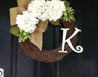 All Year Long Wreath - Everyday Wreath - Front Door Decor - Summer Wreath - Fall Wreath - Gift Ideas - Wreaths - Hydrangea Burlap Wreath