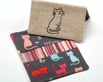Cat Wallet, Cute Business Card Case, Mini Card Holder - Cat Gift / Cat Accessories