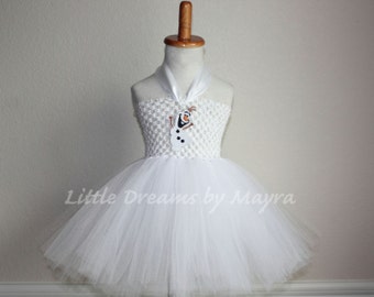 Olaf inspired tutu dress and matching bow - Olaf inspired costume - Olaf inspired outfit size nb to 10years