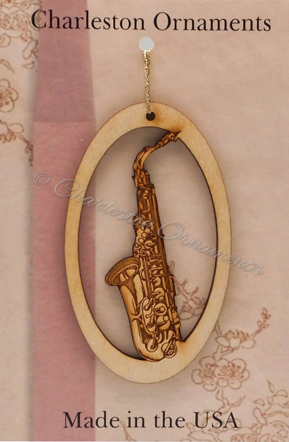 Saxophone Ornament Saxophone Gift Saxophone by PalmettoEngraving