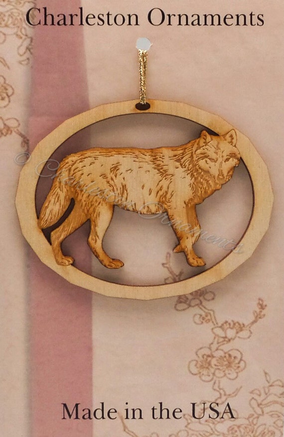Wolf Ornament Wolf Christmas Ornament Wolf by PalmettoEngraving