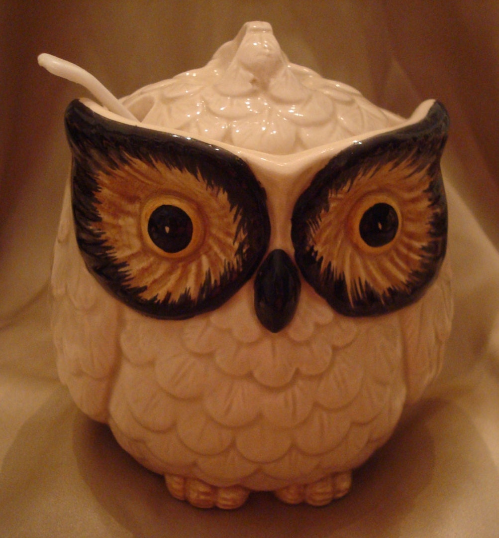 Vintage Owl Sugar Bowl Ceramic Otagiri Circa 1960’s Sweet