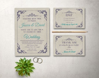 Etsy Art Deco Printable Wedding Invitations 7