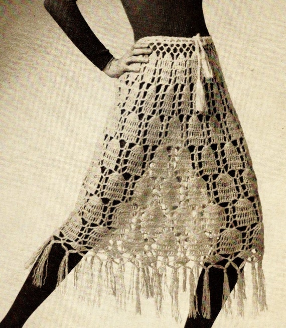 DIY Lace Midi Skirt PDF Vintage Crochet Pattern by MomentsInTwine