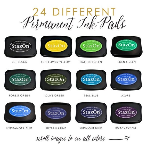 StazOn Permanent Ink Pads Rubber Stamp Pad by PaperLuxStationery