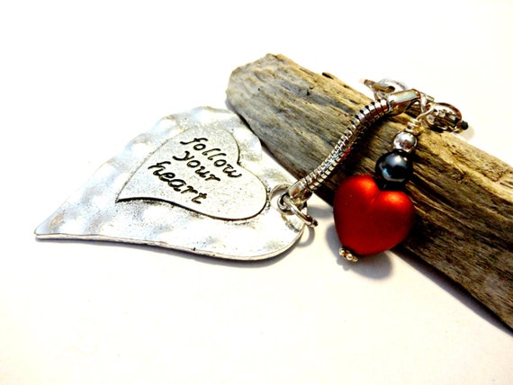 Follow Your Heart Inspirational Keychain Stamped by YoursTrulli