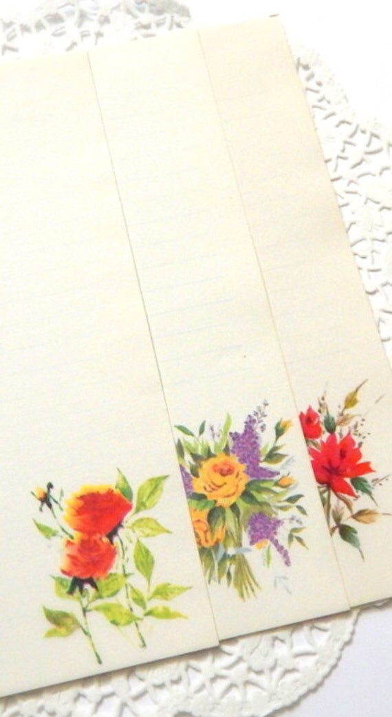vintage flower lined paper writing paper notebook paper
