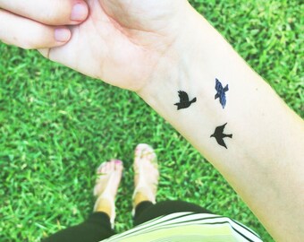 tiny bird tattoos flying birds temporary tattoo valentines day gift for her bohemian tattoos best friend fake tattoos small sparrow tattoos