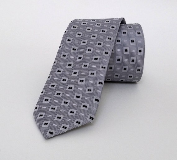 Gray Tie Gray Men's Necktie Gray Cravat DK070 by PeraTime