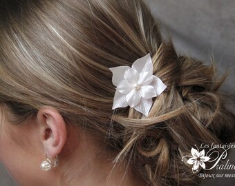 Peigne mariage cheveux fleurs de soie supperposées, bijoux de mariées, accessoires coiffures - Bridal silk flowers haircomb