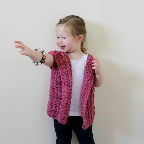 Items similar to CROCHET PATTERN, Crochet Vest, Vest Pattern, Girls ...