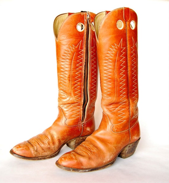 Vintage Cowboy Boots 10.5 D Men's HONDO BOOTS Zippered