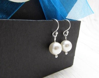 Pearl Drop Earrings, Pearl Earrings, Swarovski Pearl Earrings, Drop Earrings, Bridesmaids Earrings