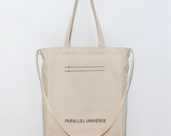 Parallel Universe - Graphic tote with handles and shoulder strap. Canvas / Eco / Gifts