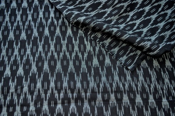1 yard 6 long remnant Black Ikat fabric Ikat upholstery