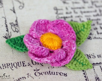 Pink Flower Brooch, Mothers day gift, crochet flower pin, pink flower pin, flower brooch, crochet flower