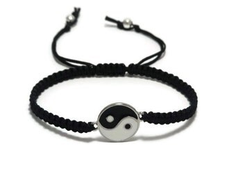 Yin Yang Bracelet, Macrame Bracelet, Yin Yang Jewelry, Ying Yang Bracelet, Yoga Bracelet, Zen Bracelet, Peace Bracelet, Unisex Bracelet