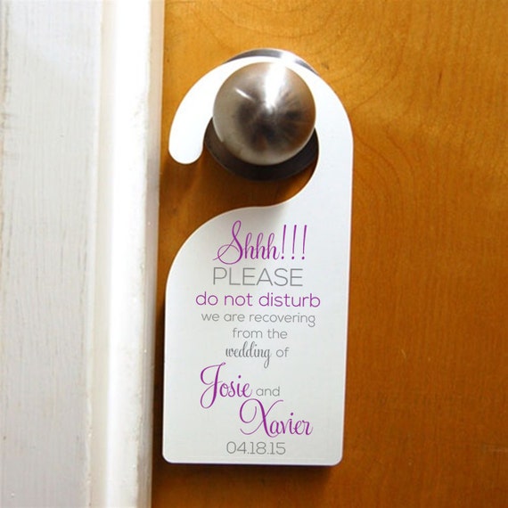 Wedding Hotel Door Hanger Do Not Disturb Modern Glam